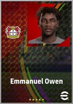 Emmanuel Owen eFootball 2026 player card, 61 OVR CF
