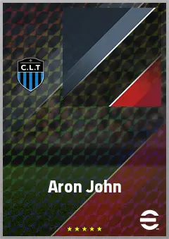 Aron John eFootball 2026 player card, 65 OVR CMF