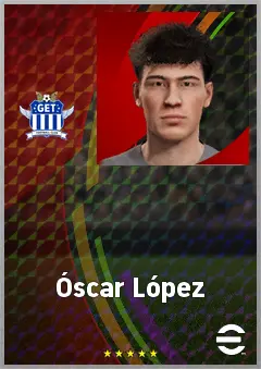 Óscar López eFootball 2026 player card, 64 OVR DMF