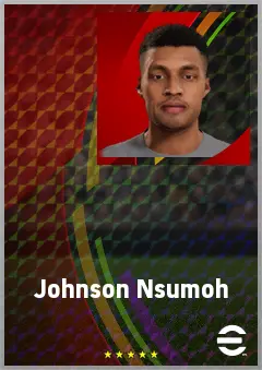 Johnson Nsumoh eFootball 2026 player card, 67 OVR LWF