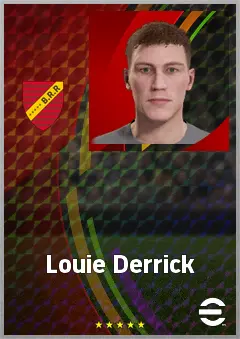 Louie Derrick eFootball 2026 player card, 60 OVR CMF