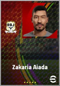 Zakaria Aiada eFootball 2026 player card, 62 OVR RB