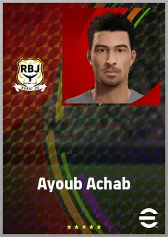 Ayoub Achab eFootball 2026 player card, 60 OVR DMF