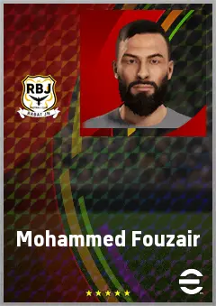 Mohammed Fouzair eFootball 2026 player card, 65 OVR RWF