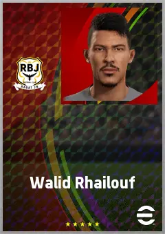 Walid Rhailouf eFootball 2026 player card, 68 OVR CMF