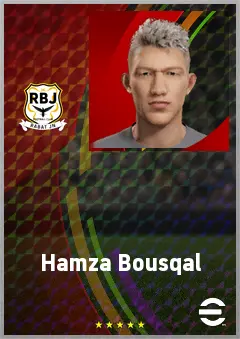 Hamza Bousqal eFootball 2026 player card, 65 OVR DMF