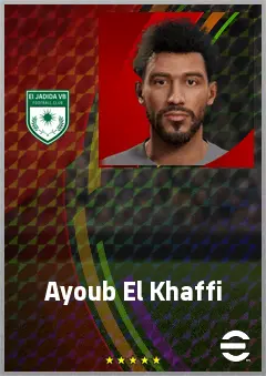Ayoub El Khaffi eFootball 2026 player card, 63 OVR CMF