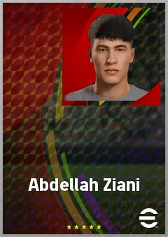 Abdellah Ziani eFootball 2026 player card, 68 OVR LWF
