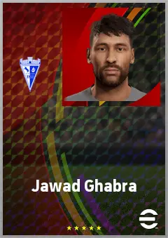 Jawad Ghabra eFootball 2026 player card, 67 OVR CF