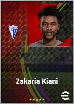 Zakaria Kiani eFootball 2026 player card, 67 OVR RB