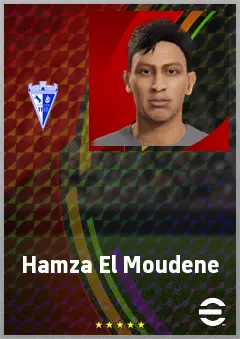 Hamza El Moudene eFootball 2026 player card, 64 OVR CMF