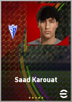 Saad Karouat eFootball 2026 player card, 60 OVR CB