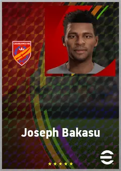 Joseph Bakasu eFootball 2026 player card, 66 OVR DMF