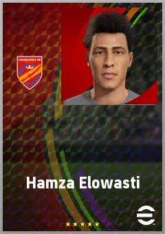 Hamza Elowasti eFootball 2026 player card, 64 OVR LWF