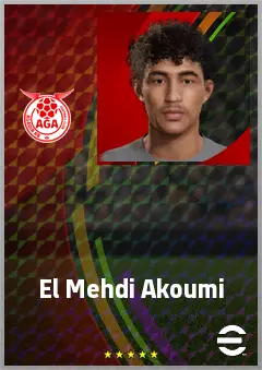 El Mehdi Akoumi eFootball 2026 player card, 66 OVR CMF