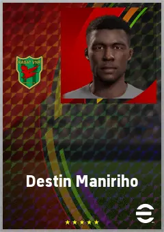 Destin Maniriho eFootball 2026 player card, 63 OVR LWF