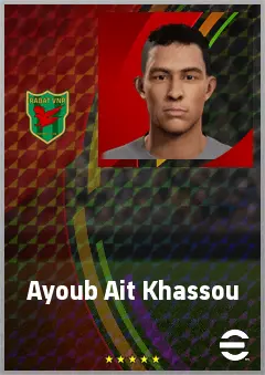 Ayoub Ait Khassou eFootball 2026 player card, 63 OVR RB