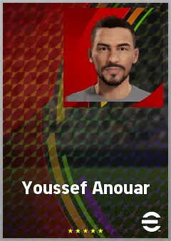 Youssef Anouar eFootball 2026 player card, 68 OVR LMF