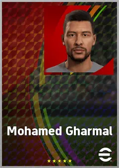 Mohamed Gharmal eFootball 2026 player card, 65 OVR AMF