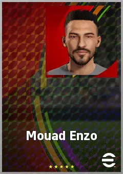 Mouad Enzo eFootball 2026 player card, 68 OVR LWF