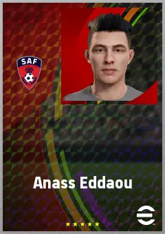 Anass Eddaou eFootball 2026 player card, 68 OVR LWF