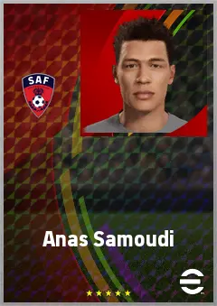 Anas Samoudi eFootball 2026 player card, 62 OVR RWF