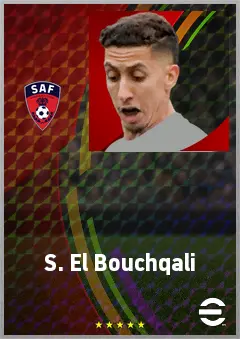 S. El Bouchqali eFootball 2026 player card, 68 OVR AMF