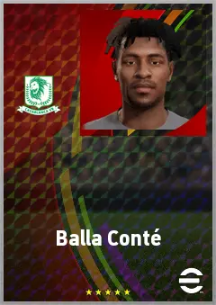 Balla Conté eFootball 2026 player card, 63 OVR DMF