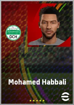 Mohamed Habbali eFootball 2026 player card, 64 OVR LWF