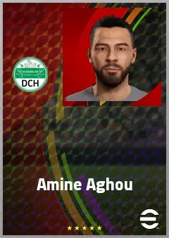 Amine Aghou eFootball 2026 player card, 64 OVR RWF