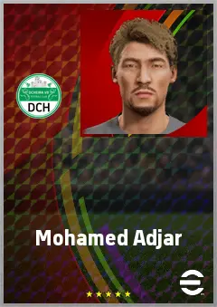 Mohamed Adjar eFootball 2026 player card, 63 OVR AMF