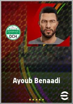 Ayoub Benaadi eFootball 2026 player card, 69 OVR AMF
