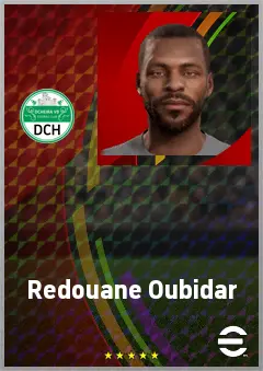 Redouane Oubidar eFootball 2026 player card, 67 OVR DMF