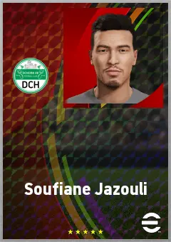 Soufiane Jazouli eFootball 2026 player card, 62 OVR LWF