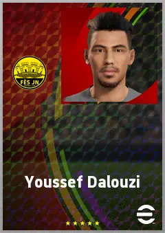Youssef Dalouzi eFootball 2026 player card, 65 OVR RWF