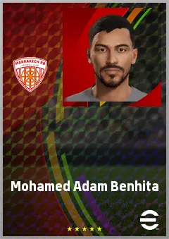 Mohamed Adam Benhita eFootball 2026 player card, 62 OVR RB