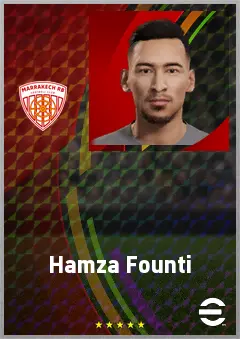 Hamza Founti eFootball 2026 player card, 61 OVR CF