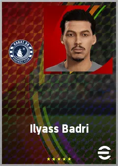 Ilyass Badri eFootball 2026 player card, 65 OVR RB