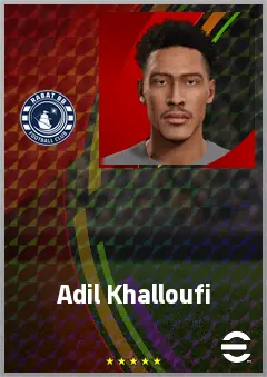 Adil Khalloufi eFootball 2026 player card, 66 OVR DMF