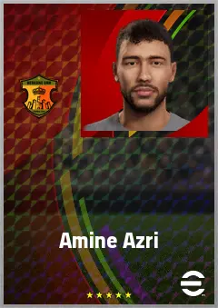 Amine Azri eFootball 2026 player card, 66 OVR RWF