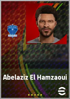 Abelaziz El Hamzaoui eFootball 2026 player card, 65 OVR CF