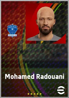 Mohamed Radouani eFootball 2026 player card, 62 OVR CMF