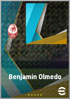 Benjamín Olmedo eFootball 2026 player card, 62 OVR CF