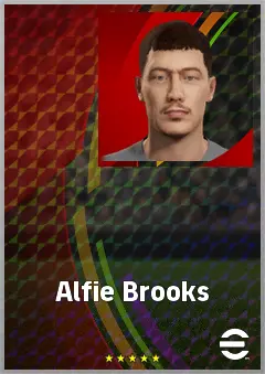 Alfie Brooks eFootball 2026 player card, 64 OVR GK