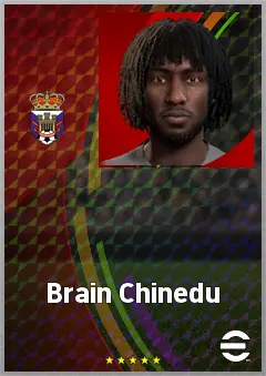 Brain Chinedu eFootball 2026 player card, 65 OVR CF