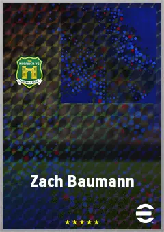 Zach Baumann eFootball 2026 player card, 63 OVR CMF