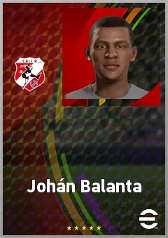 Johán Balanta eFootball 2026 player card, 62 OVR CMF