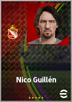 Nico Guillén eFootball 2026 player card, 65 OVR CMF