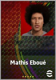 Mathis Eboué eFootball 2026 player card, 62 OVR LWF