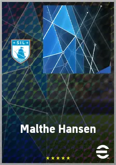 Malthe Hansen eFootball 2026 player card, 63 OVR CF
